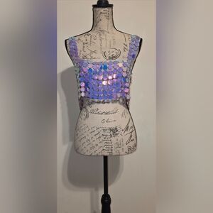 Iridescent Sequin Crop Top